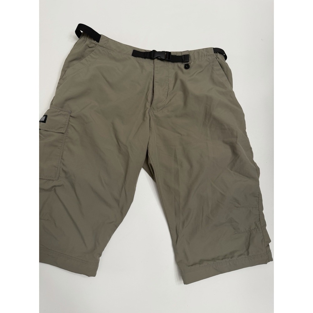 REI Co-op Men's Small Hiking Cargo Shorts Khaki Nylon Quick Dry Belted.     5240